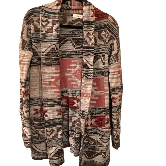 Sun & Shadow Sweaters - Sun & Shadow Multicolor Geometric Cardigan